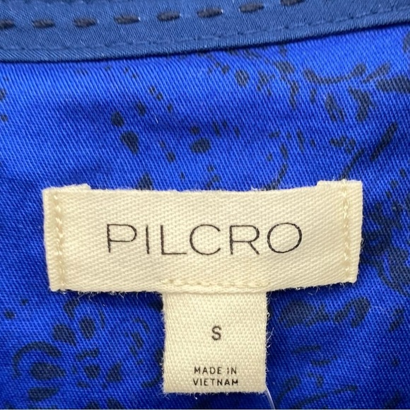 Anthropologie Pilcro Blue Velvet Button down long sleeve size S - Picture 5 of 12
